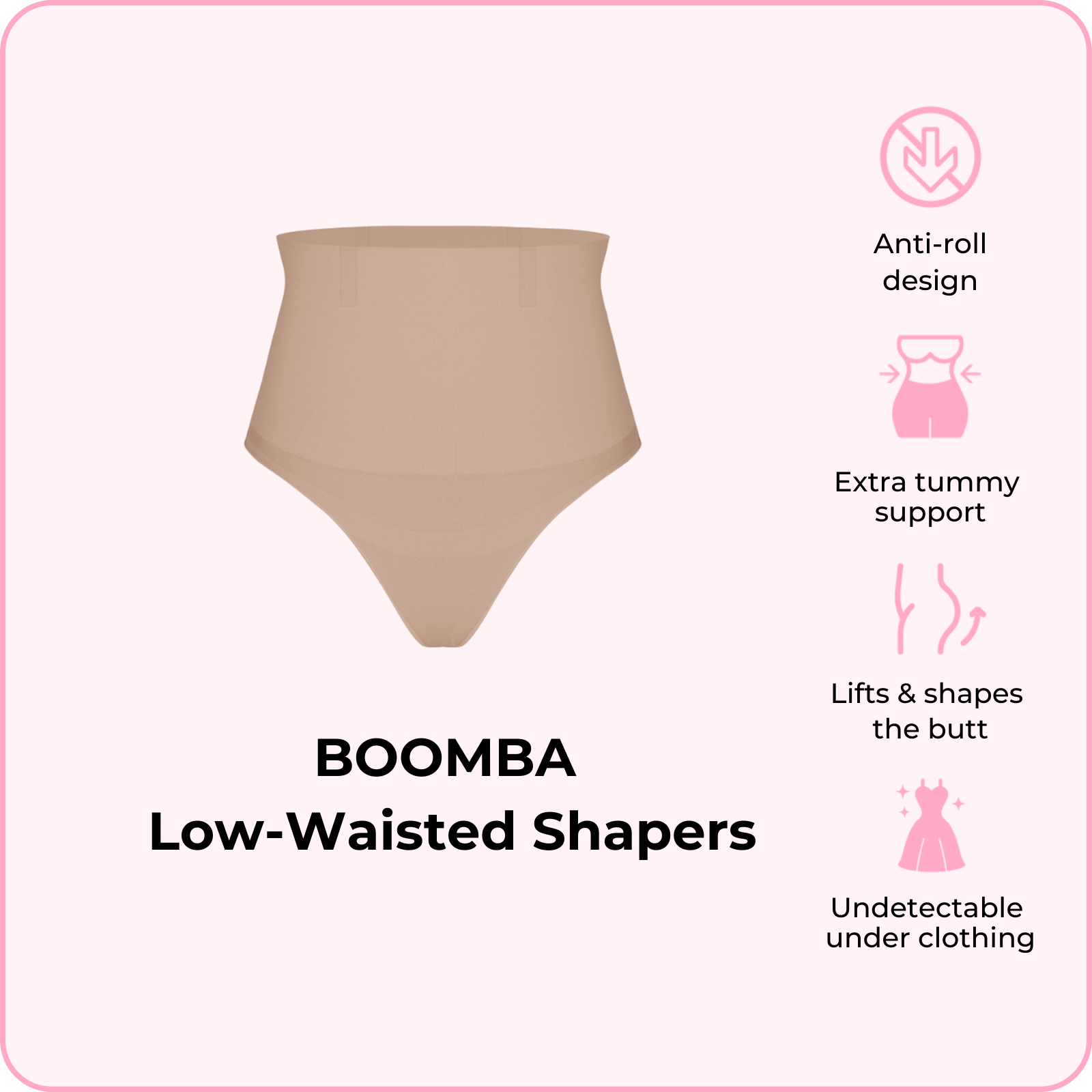 BOOMBA Low-Waisted Shapers Seamless Thong Shapewear for a Flawless Fit S/M / Sand BOOMBA Low-Waisted Shapers Seamless Thong Shapewear for a Flawless Fit S/M / Sand