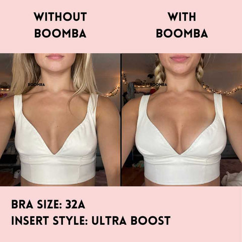 BOOMBA - Ultra Boost Inserts are rounded-triangular-shaped inserts that add  up to 2 cup sizes in seconds and instantly give you that extra *oomph*  factor— plus, did we mention that they are