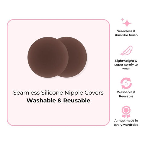  Bare Babe Silicone Non-Adhesive Nipple Covers For Women  Reusable No Show Breast Covers For Strapless Dress Reusable Nipple Pasties  Not Sticky
